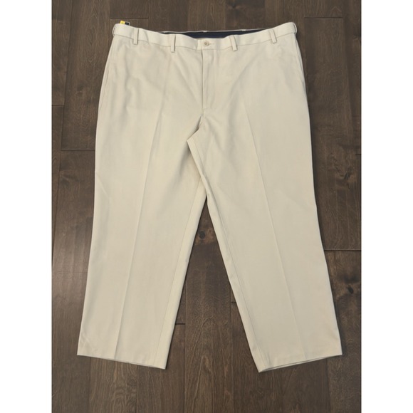 Savane Performance Chino Pants Soft Touch Wrinkle Free Size 46X28 Flat Front NWT - Picture 2 of 8